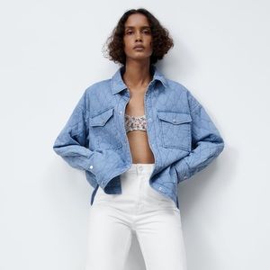 Zara Quilted Button Jacket